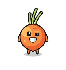 cute carrot mascot with an optimistic face