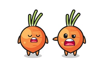 illustration of the argue between two cute carrot characters