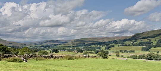 View along Wensleydale in North Yorkshire UK