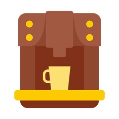 Commercial coffee machine icon flat isolated vector