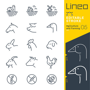 Lineo Editable Stroke - Agriculture and Farming line icons