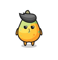 the bored expression of cute papaya characters
