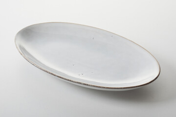 Long plate on gray table