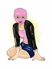 woman wearing a hat covering her face digital painting
