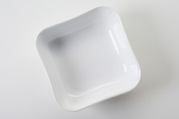 Empty white porcelain salad plate