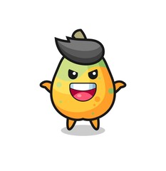 Obraz premium the illustration of cute papaya doing scare gesture