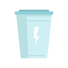 Pack energy drink glass icon flat isolated vector