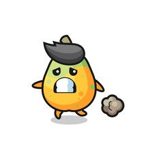 Fototapeta premium illustration of the papaya running in fear