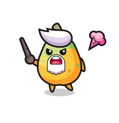 cute papaya grandpa is getting angry