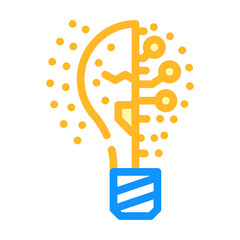 lightning innovative idea color icon vector. lightning innovative idea sign. isolated symbol illustration