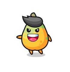 papaya cartoon with very excited pose