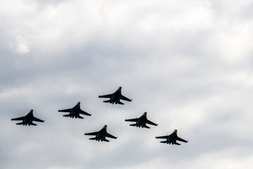 demonstration flights of modern combat aircraft at the Max-21 aerospace salon in Zhukovsky