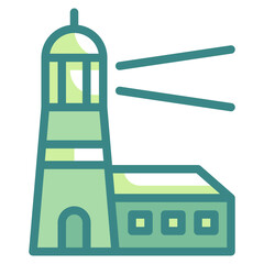 lighthouse blue line icon