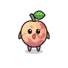 the amazed expression of the pluot fruit cartoon