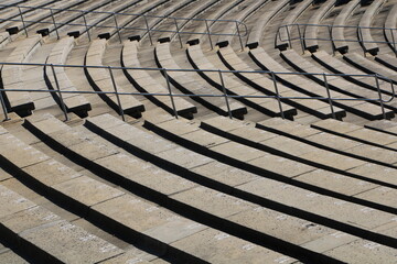 Amphitheatre seating and stairs