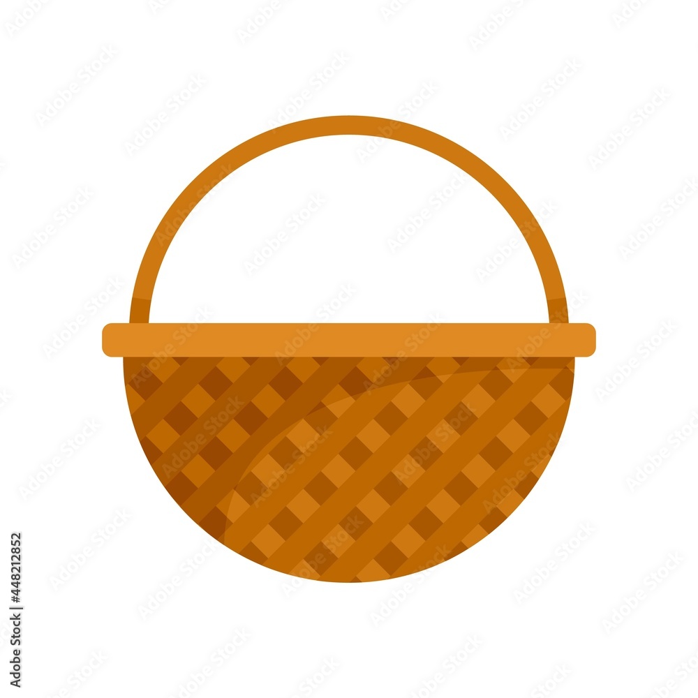 Poster container wicker icon flat isolated vector