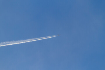 Plane trace in the sky