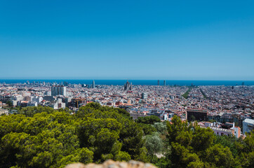 Fototapeta na wymiar High angle view over Barcelona Spain
