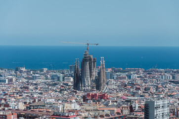 Naklejka premium High angle view over Barcelona Spain