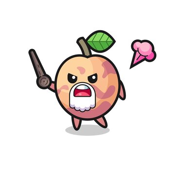 cute pluot fruit grandpa is getting angry