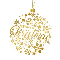 Christmas ball, round snowflakes. Vector art illustration.