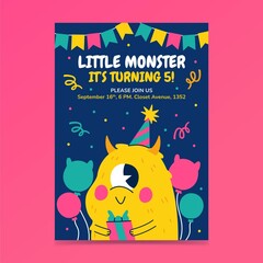Monster Birthday Invitation Template