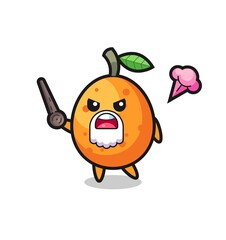 cute kumquat grandpa is getting angry