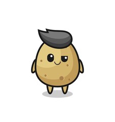 potato cartoon with an arrogant expression