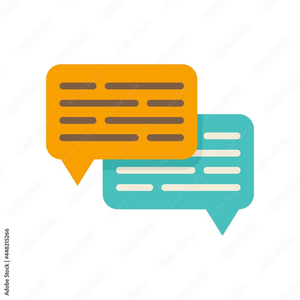 Poster chat request icon flat isolated vector