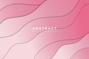 Abstract gradient pink background with paper cut wavy layered