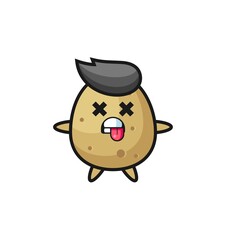 character of the cute potato with dead pose
