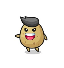 potato cartoon with very excited pose