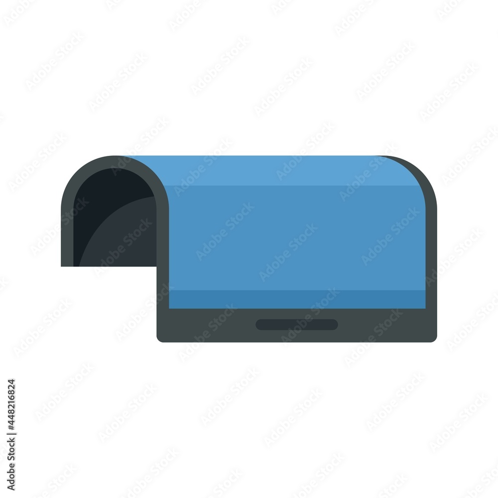 Poster flexible display device icon flat isolated vector