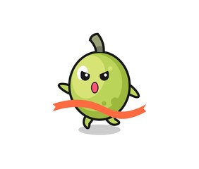cute olive illustration is reaching the finish