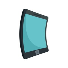 Electronic flexible display icon flat isolated vector