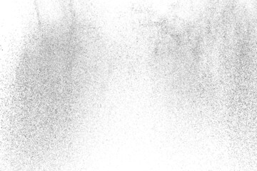 Distressed black texture. Dark grainy texture on white background. Dust overlay textured. Grain noise particles. Rusted white effect. Grunge design elements. Vector illustration, EPS 10.