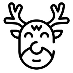 reindeer line icon