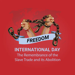 International day of the remembrance of the slave and its abolition vector illustration