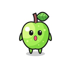 the amazed expression of the green apple cartoon