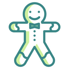 gingerbread blue line icon
