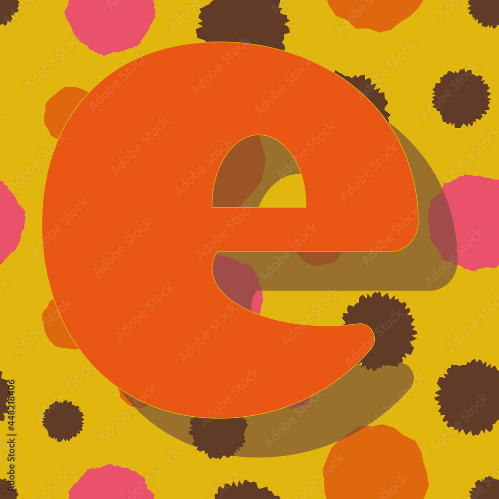 Poster letter e from the alphabet vector seamless repeat pattern print background