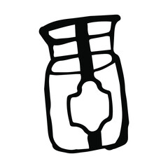 Bulk jar. Vector container icon. A can for sugar or coffee in the style of doodle.