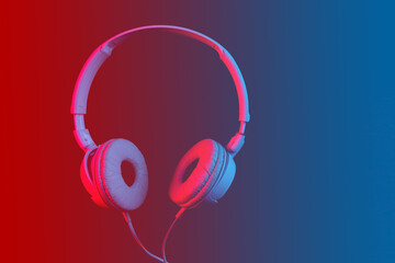 headphones on dark background