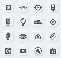 Electricity vector icons for user interface design