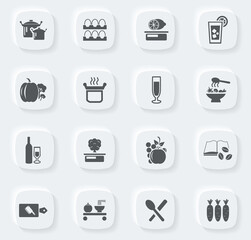 Food and kitchen icons set