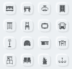Furniture icons set