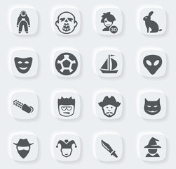 Genres of cinema icons set
