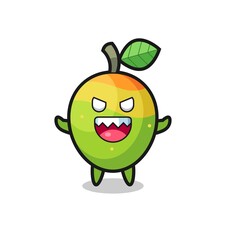 illustration of evil mango mascot character