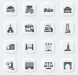 Infrastucture of the city icons set