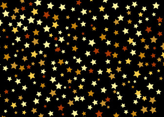 Seamless pattern with stars on black background